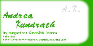 andrea kundrath business card