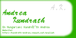 andrea kundrath business card